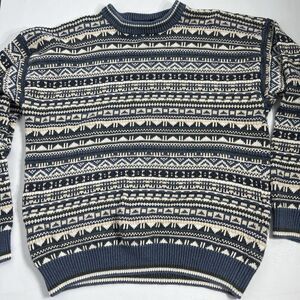 VTG Northern Isles Knit Sweater Mens XL Multicolor Fair Isle Crew Neck Pullover